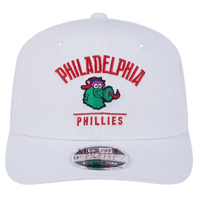 Men's New Era White Philadelphia Phillies City Arch Phanatic 9SEVENTY Stretch-Snap Adjustable Hat