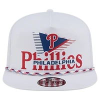 Casquette snapback blanche New Era pour homme, motif Philadelphia Phillies Collide Golfer