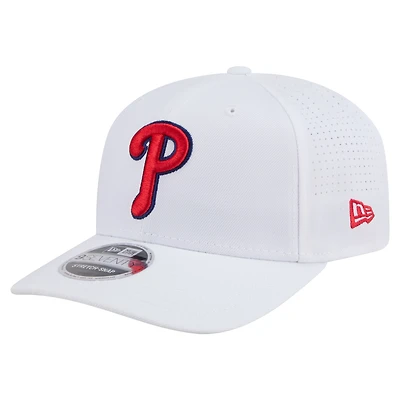 Casquette ajustable New Era blanche COOLERA 9SEVENTY des Philadelphia Phillies pour homme