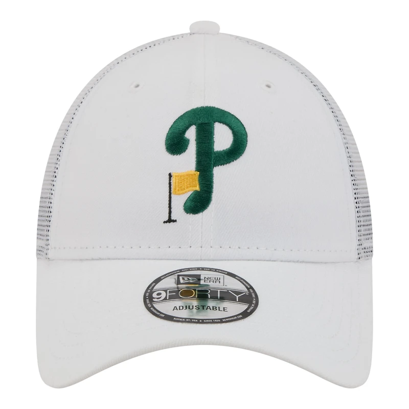 Casquette trucker ajustable New Era blanche Philadelphia Phillies Flag 9FORTY pour homme