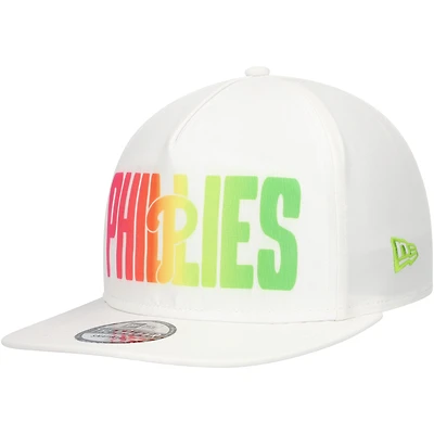 Men's New Era White Philadelphia Phillies Spring Spectrum Golfer Snapback Hat