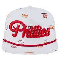 Casquette ajustable New Era blanche 19TWENTY pour homme avec logo de l'équipe des Philadelphia Phillies