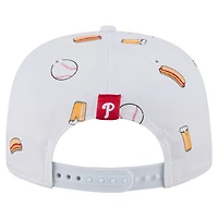 Casquette ajustable New Era blanche 19TWENTY pour homme avec logo de l'équipe des Philadelphia Phillies