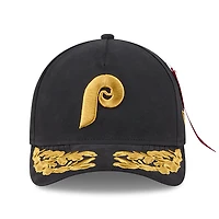 Men's New Era x Alpha Industries  Black Philadelphia Phillies A-Frame 9FORTY Adjustable Hat