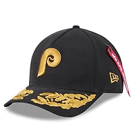 Men's New Era x Alpha Industries  Black Philadelphia Phillies A-Frame 9FORTY Adjustable Hat