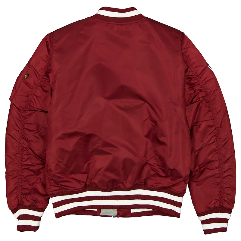 Blouson aviateur entièrement zippé New Era x Alpha Industries bordeaux pour homme des Philadelphia Phillies