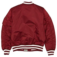Blouson aviateur entièrement zippé New Era x Alpha Industries bordeaux pour homme des Philadelphia Phillies