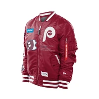 Men's New Era x Alpha Industries  Red Philadelphia Phillies MA-1 Retro Full-Zip Bomber Jacket