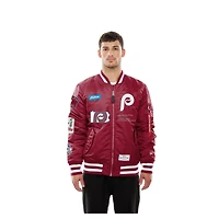 Blouson aviateur rétro entièrement zippé MA-1 des Philadelphia Phillies de New Era x Alpha Industries pour homme, rouge