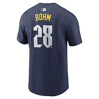 Men's Nike Alec Bohm Navy Philadelphia Phillies City Connect Name & Number T-Shirt