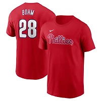 T-shirt Nike Alec Bohm rouge pour homme avec nom et numéro Fuse des Philadelphia Phillies