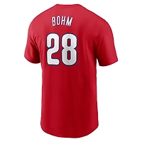 T-shirt Nike Alec Bohm rouge pour homme avec nom et numéro Fuse des Philadelphia Phillies