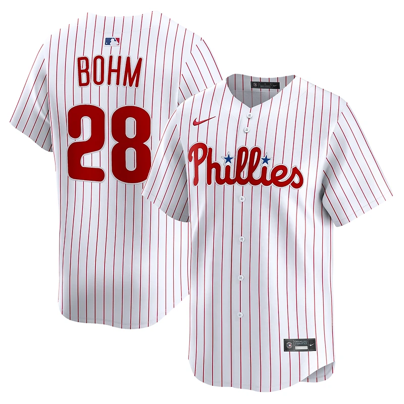 Maillot de joueur alternatif Nike Alec Bohm blanc Philadelphia Phillies pour homme