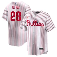 Maillot Nike Alec Bohm blanc réplique pour homme des Philadelphia Phillies