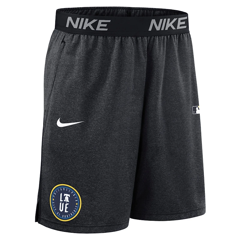 Short Nike noir en tricot Performance City Connect pour homme, collection authentique des Philadelphia Phillies