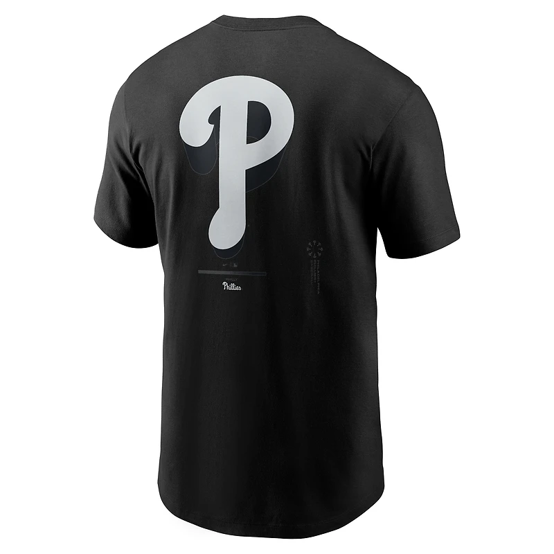 T-shirt Nike noir pour homme avec logo Philadelphia Phillies