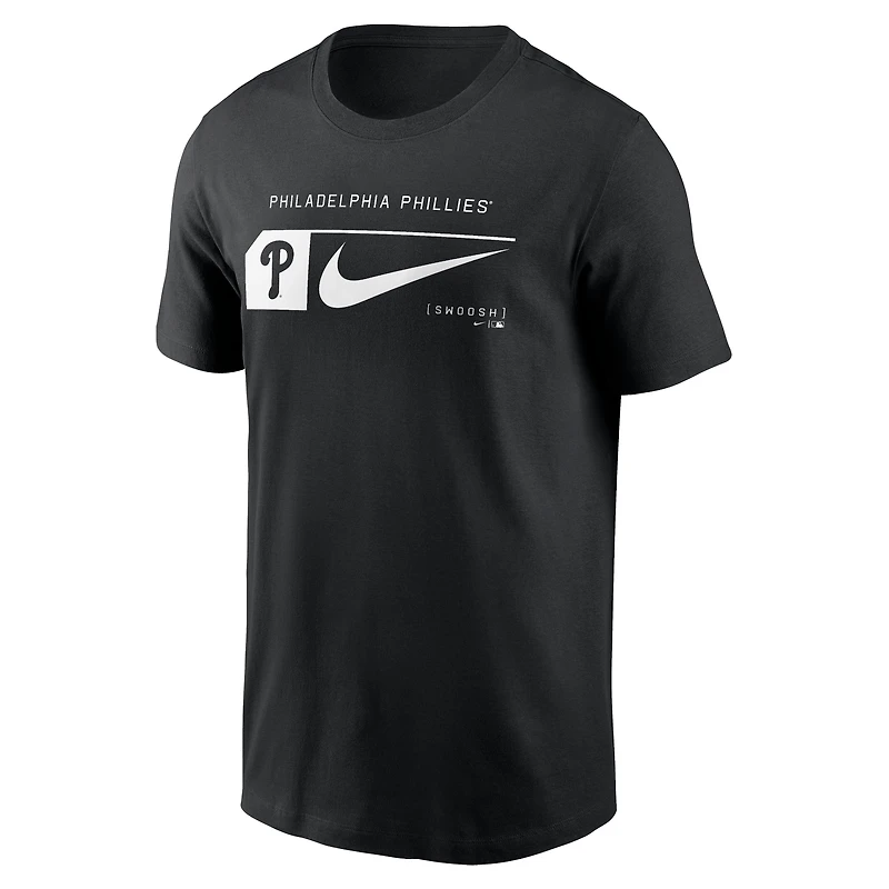 T-shirt Nike noir avec logo Swoosh pour hommes des Phillies de Philadelphie
