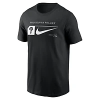 T-shirt Nike noir avec logo Swoosh pour hommes des Phillies de Philadelphie