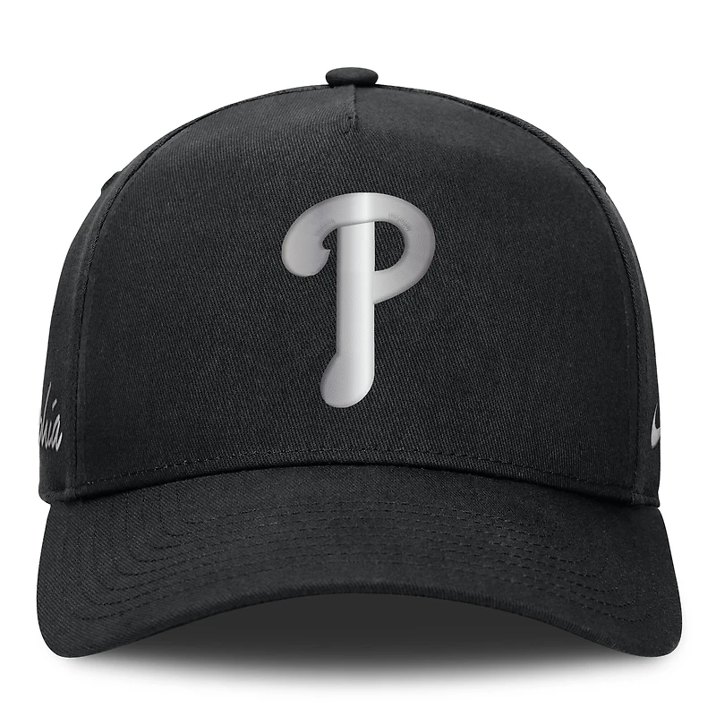Men's Nike Black Philadelphia Phillies Rise Dri-FIT A-Frame Adjustable Hat