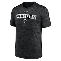 T-shirt Nike Velocity Dri-FIT noir pour homme, Philadelphia Phillies