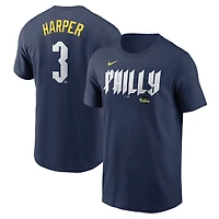 T-shirt Nike Bryce Harper Royal Philadelphia Phillies 2024 City Connect Fuse pour homme avec nom et numéro