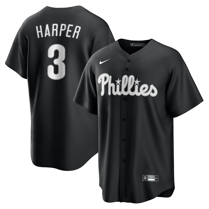 Maillot réplique Nike Bryce Harper noir des Phillies de Philadelphie pour homme