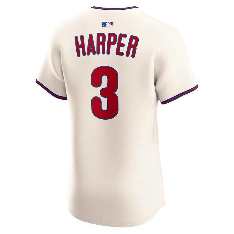 Maillot Nike Bryce Harper crème Alternate 2 Elite pour homme des Philadelphia Phillies