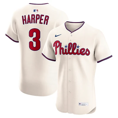 Maillot Nike Bryce Harper crème Alternate 2 Elite pour homme des Philadelphia Phillies