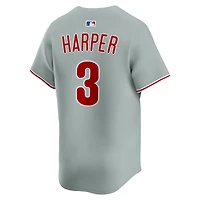 Maillot Nike Bryce Harper gris pour homme, édition limitée, des Philadelphia Phillies