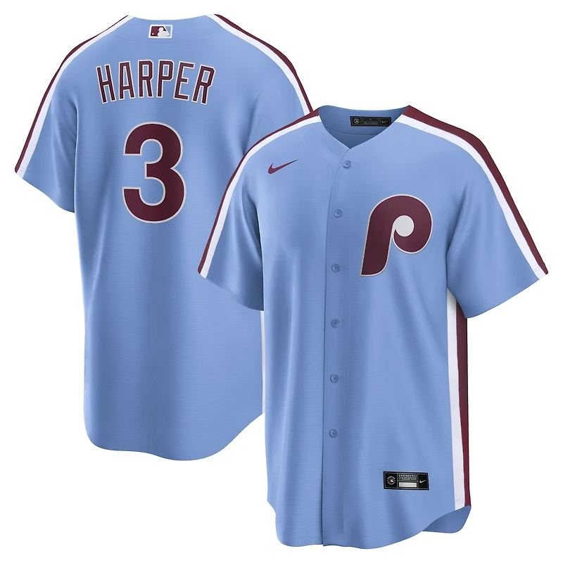 Men's Nike Bryce Harper Light Blue Philadelphia Phillies Alternate Replica Jersey