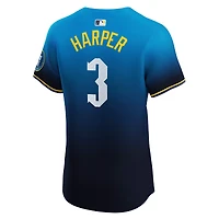 Maillot Nike Bryce Harper bleu marine pour homme des Philadelphia Phillies City Connect Elite