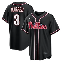Men's Nike Bryce Harper Philadelphia Phillies Fashion Replica Black Out Jersey