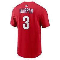 T-shirt Nike Bryce Harper rouge des Phillies de Philadelphie pour homme, avec nom et numéro