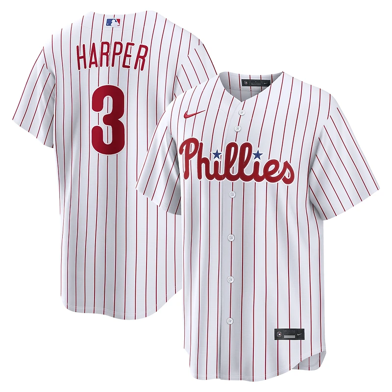 Men's Nike Bryce Harper White Philadelphia Phillies Home Replica Jersey