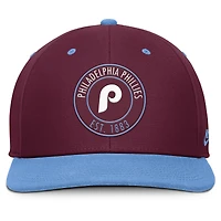 Men's Nike Burgundy/Light Blue Philadelphia Phillies Cooperstown Collection Pro Dri-FIT Snapback Hat