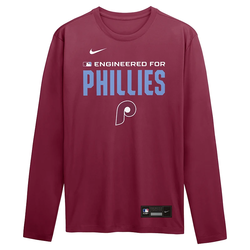 Men's Nike Philadelphia Phillies Authentic Collection Legend Dri-FIT Long Sleeve T-Shirt