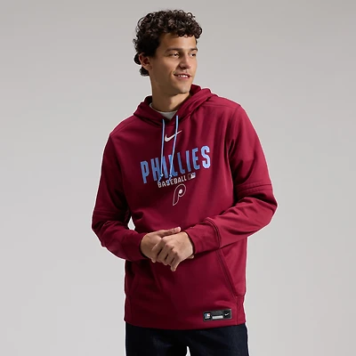 Sweat à capuche Nike Therma-FIT Authentic Collection rouge Philadelphia Phillies pour homme
