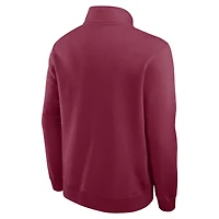 Pull en molleton demi-zippé Nike bordeaux pour homme des Philadelphia Phillies Cooperstown Collection