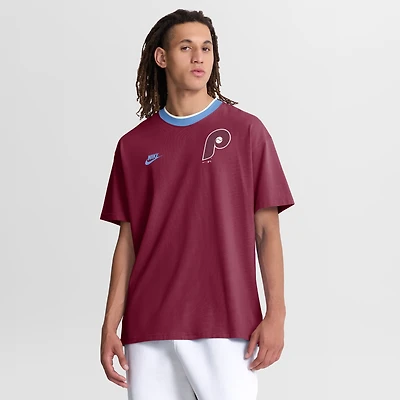 Men's Nike Burgundy Philadelphia Phillies Cooperstown Collection Ringer T-Shirt