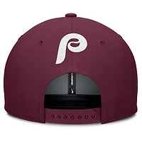 Casquette Snapback Nike Pro Performance gris/bordeaux pour homme des Philadelphia Phillies