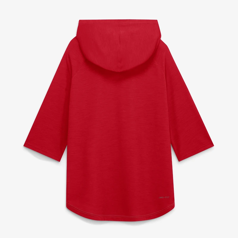 T-shirt à capuche Nike Authentic Collection Flux Dri-FIT gris pour homme, manches raglan 3/4, Philadelphia Phillies.