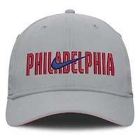 Casquette Nike grise Philadelphia Phillies Primetime Rise Dri-FIT Flex pour homme