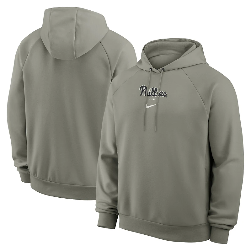 Men's Nike Gray Philadelphia Phillies Statement Primary Raglan Dri-FIT Hoodie