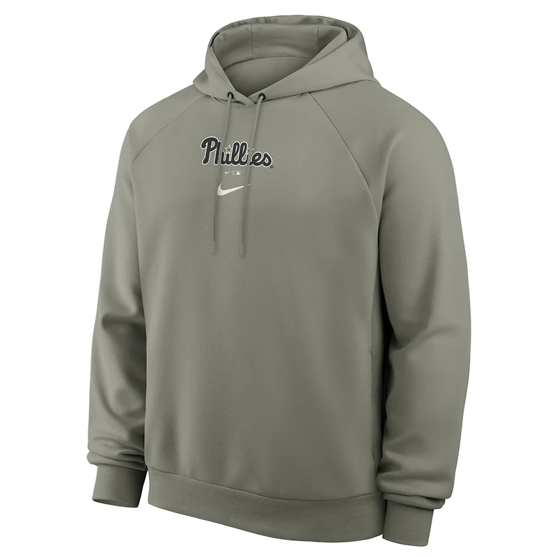 Men's Nike Gray Philadelphia Phillies Statement Primary Raglan Dri-FIT Hoodie