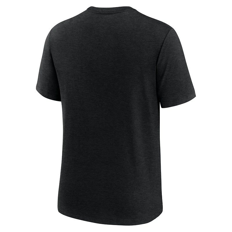 T-shirt Nike noir chiné pour homme avec logo tri-blend des Philadelphia Phillies
