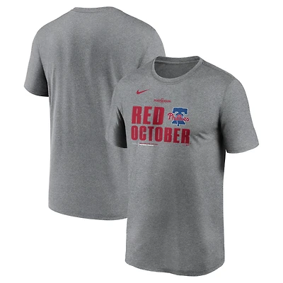 Men's Nike Heather Charcoal Philadelphia Phillies 2025 MLB Postseason Legend Dri-FIT T-Shirt