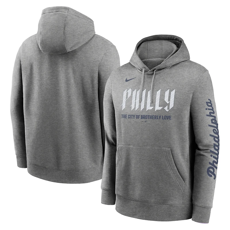 Sweat à capuche Nike City Connect Club pour homme, couleur anthracite chiné, des Philadelphia Phillies