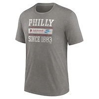 T-shirt à trois mélanges Nike Heather Charcoal Philadelphia Phillies Cooperstown Collection Local Stack pour hommes