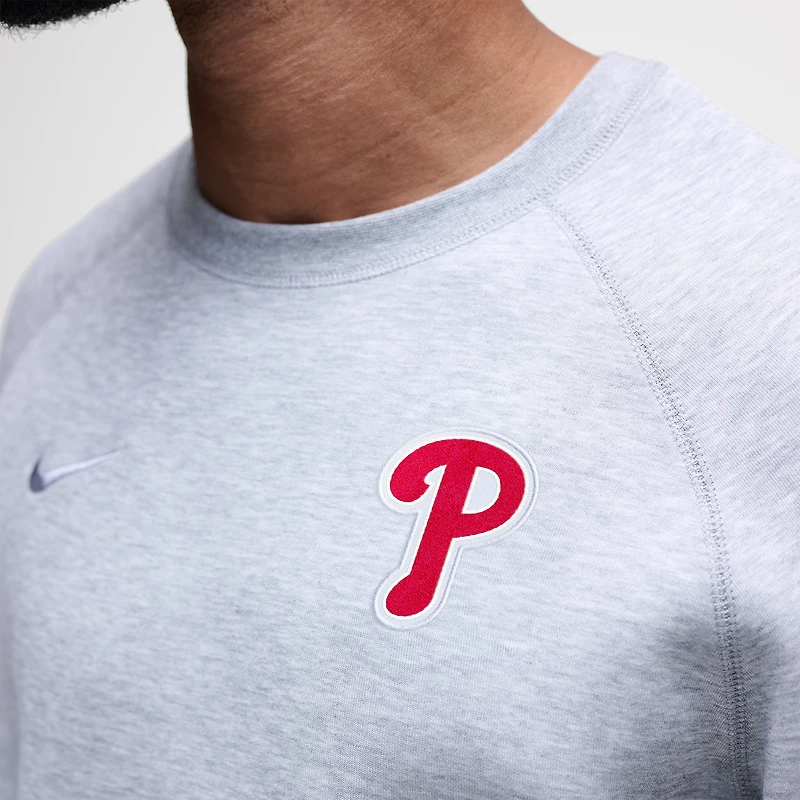 Men's Nike Heather Charcoal Philadelphia Phillies Tech Fleece Raglan Sweatshirt
