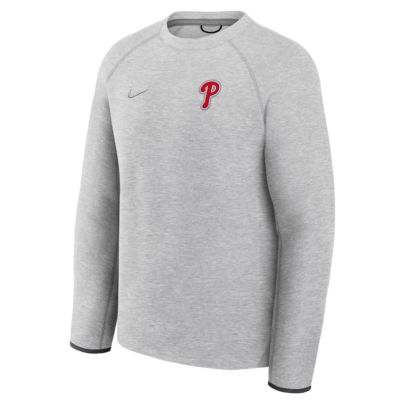 Men's Nike Heather Charcoal Philadelphia Phillies Tech Fleece Raglan Sweatshirt